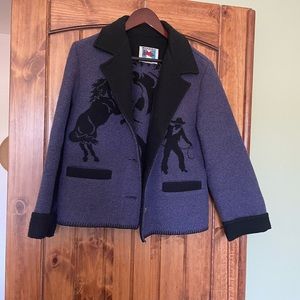 Vintage dark purple western print jacket